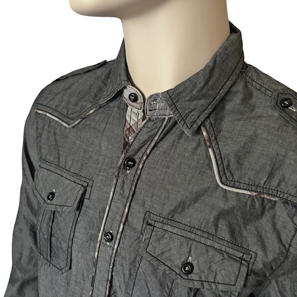 David Bitton Buffalo Shilo Cannon Combo Shirt Utility Cowboy Western Rare Y2K - Picture 3 of 16